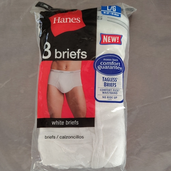 Hanes Other - 2010 Hanes White Comfort White Briefs Cotton L 36-38